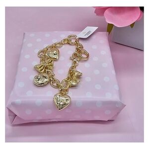 Authentic Kendra Scott Loveshack Fancy Gold Heart Charm Link Bracelet